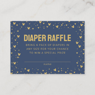 Mickey Mouse Gold Confetti Diaper Raffle Insert