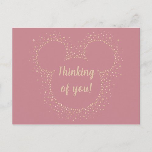 Mickey Mouse Golden Confetti Head Postcard