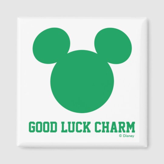 Mickey Mouse Good Luck Charm | St. Patrick's Day Magnet | Zazzle.com