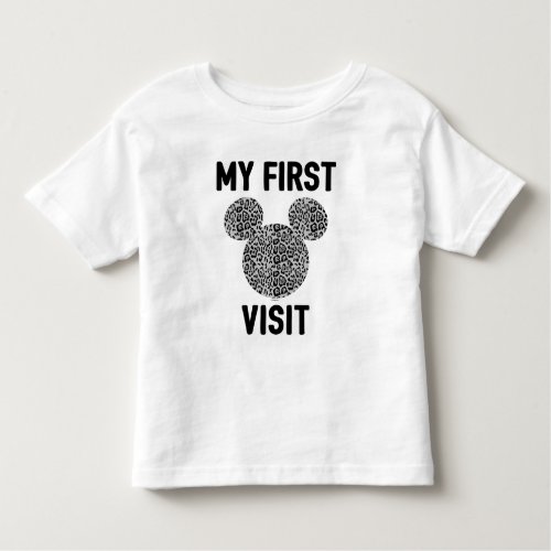 Mickey Mouse Grey Cheetah Print  My First Visit Toddler T_shirt