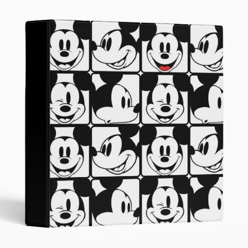 Mickey Mouse  Grid Pattern 3 Ring Binder