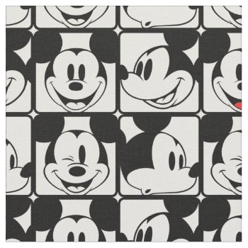 Mickey Mouse | Grid Pattern Fabric by MickeyAndFriends at Zazzle