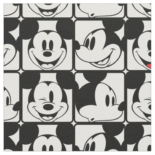 Mickey Mouse  Grid Pattern Fabric