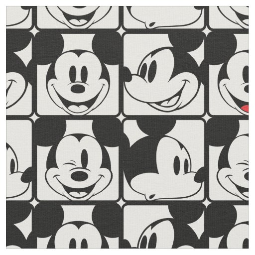 Mickey Mouse | Grid Pattern Fabric