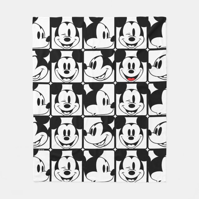 Mickey Mouse | Grid Pattern Fleece Blanket (Front)