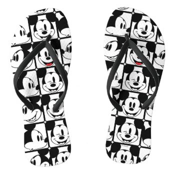 Mickey Mouse | Grid Pattern Flip Flops by MickeyAndFriends at Zazzle