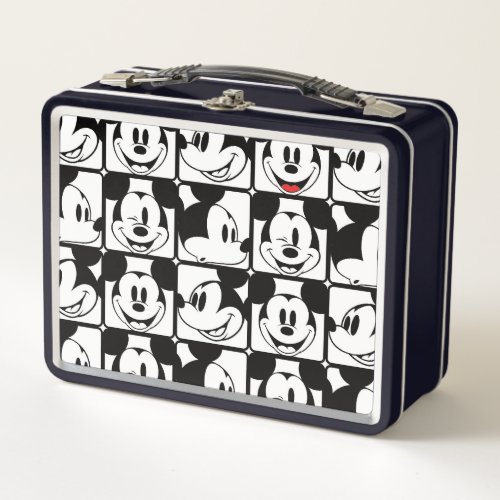 Mickey Mouse  Grid Pattern Metal Lunch Box