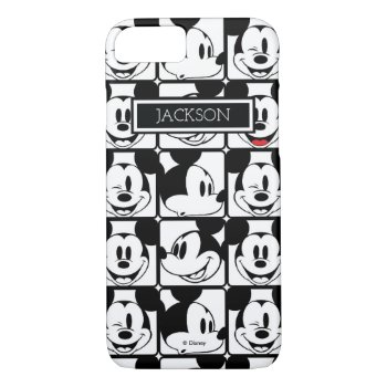 Mickey Mouse | Grid Pattern | Your Name Iphone 8/7 Case by MickeyAndFriends at Zazzle