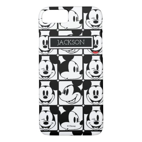 Mickey Mouse  Grid Pattern  Your Name iPhone 87 Case