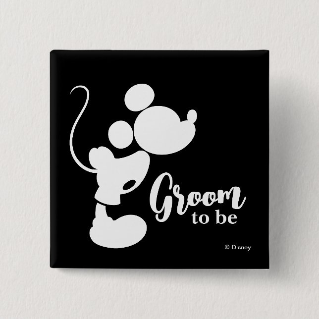 Mickey Mouse Groom to be  Button (Front)