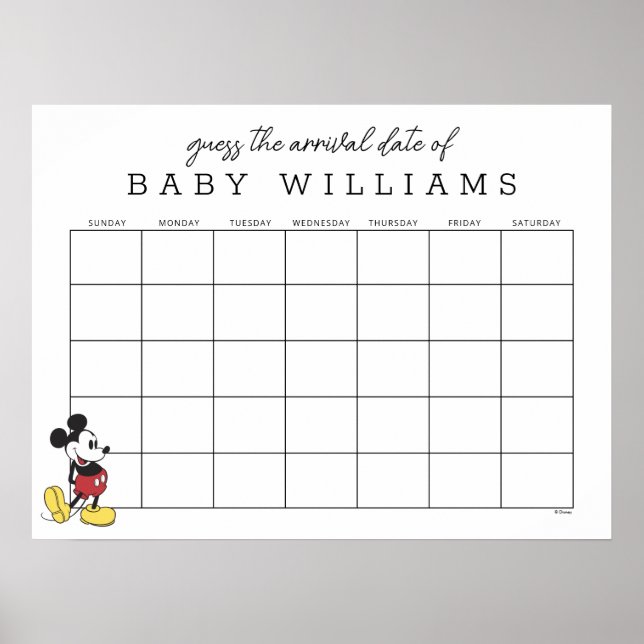 Mickey Mouse | Guess the Due Date Poster (Front)