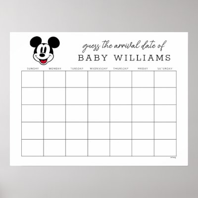 Mickey Mouse | Guess the Due Date Poster