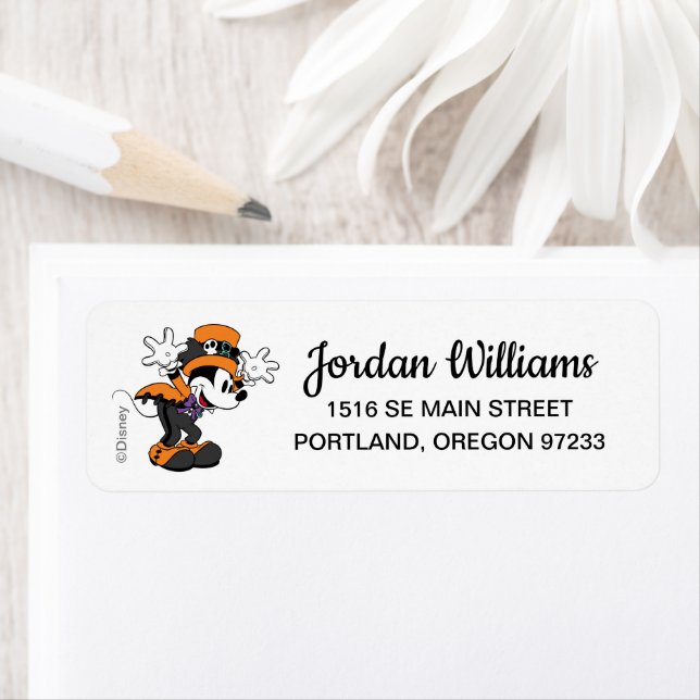 Mickey Mouse Halloween Birthday Label (Insitu)