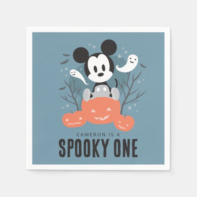 Mickey Mouse | Halloween Spooky One Birthday  Napkins (Front)