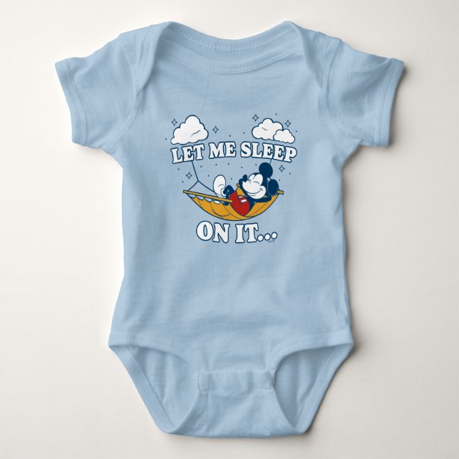 Mickey Mouse Hammock "Let Me Sleep On It…" Baby Bodysuit (Front)