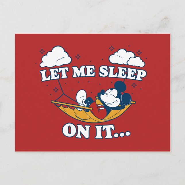 Mickey Mouse Hammock "Let Me Sleep On It…" Postcard (Front)