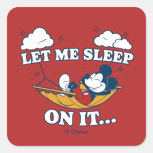 Mickey Mouse Hammock "Let Me Sleep On It…" Square Sticker