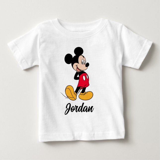 Mickey Mouse Hands Behind Back Baby T-Shirt (Front)