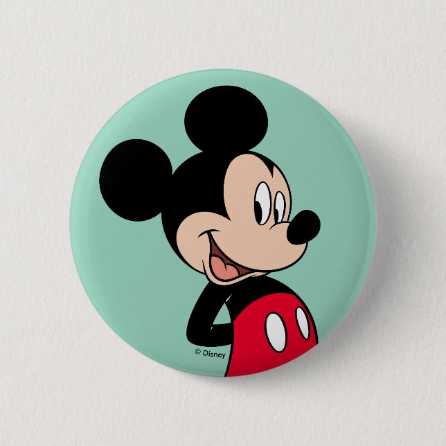 Mickey Mouse Hands Behind Back Button (Front)