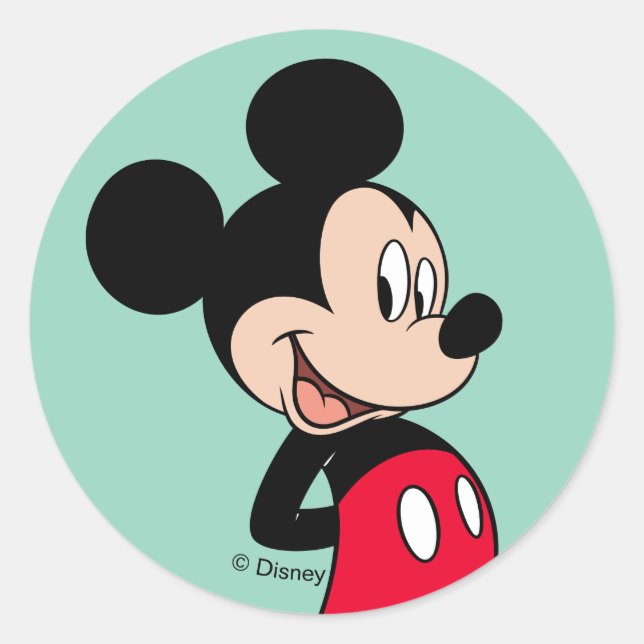 Mickey Mouse Hands Behind Back Classic Round Sticker (Front)