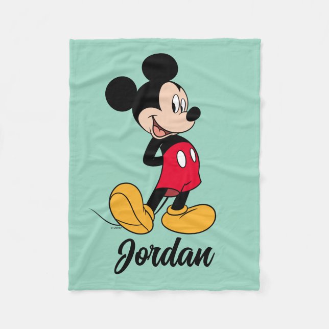Mickey Mouse Hands Behind Back Fleece Blanket (Front)
