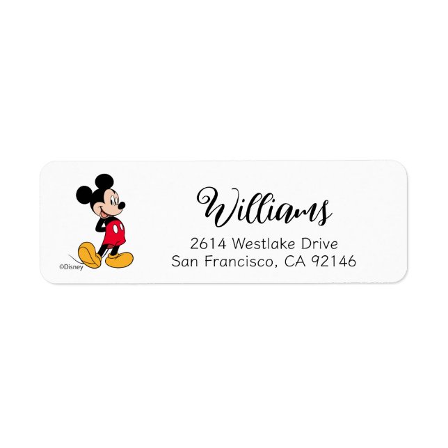 Mickey Mouse Hands Behind Back Label (Front)