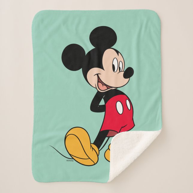 Mickey Mouse Hands Behind Back Sherpa Blanket (Front)