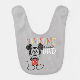 Mickey Mouse Handsom Like Dad Baby Bib