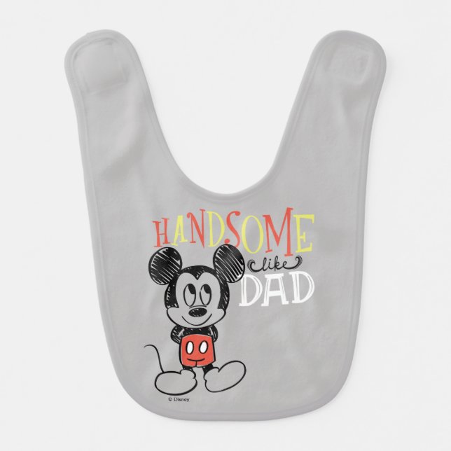 Mickey Mouse | Handsom Like Dad Baby Bib (Front)