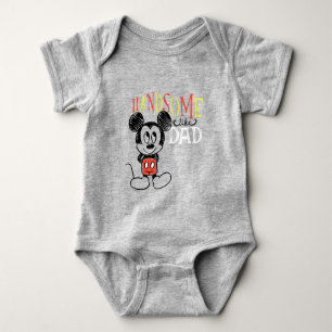 Mickey Mouse Handsom Like Dad Baby Bodysuit