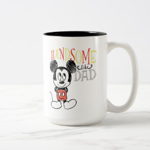 Mickey Mouse Handsom Like Dad Two-Tone Coffee Mug