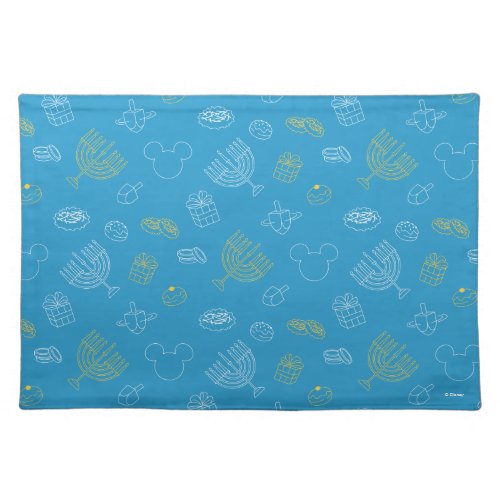 Mickey Mouse  Hanukkah Icons Pattern Cloth Placemat