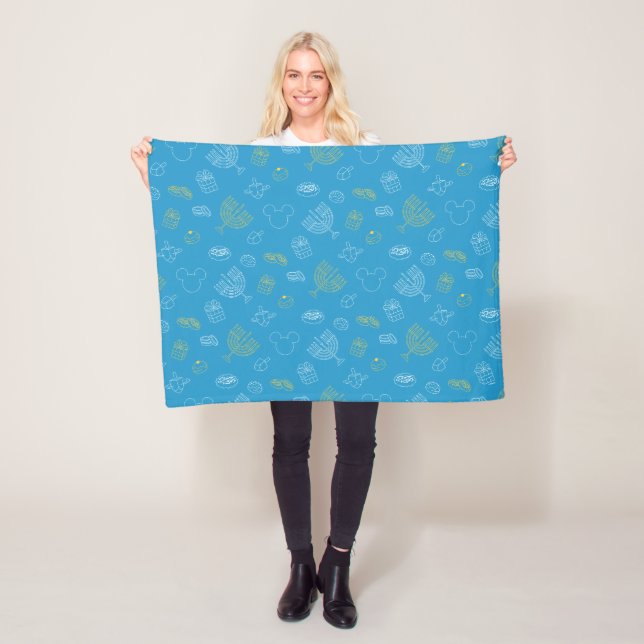Mickey Mouse | Hanukkah Icons Pattern Fleece Blanket (In Situ)