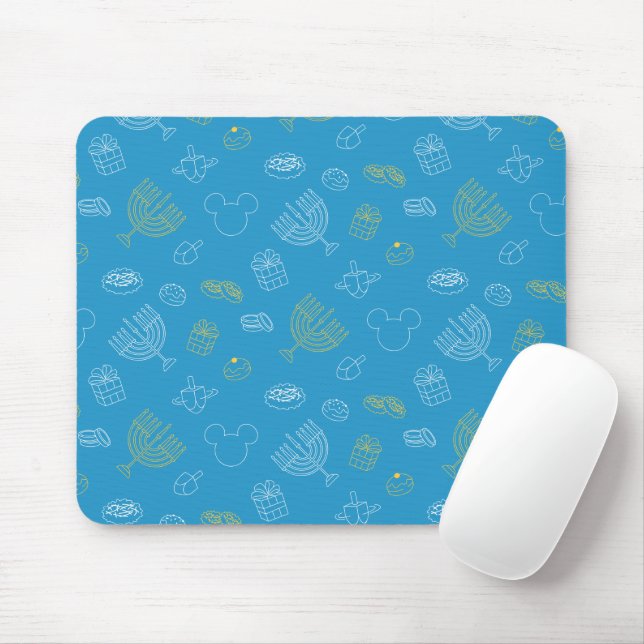 Mickey Mouse | Hanukkah Icons Pattern Mouse Pad (With Mouse)
