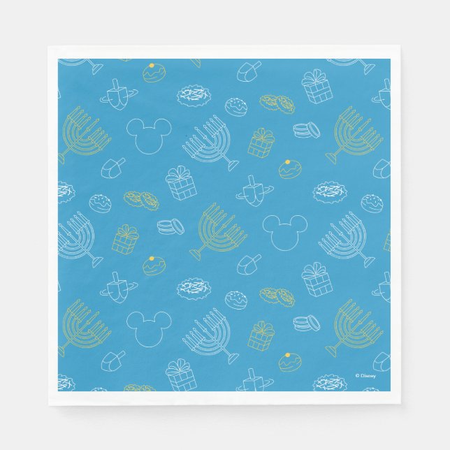 Mickey Mouse | Hanukkah Icons Pattern Napkins (Front)