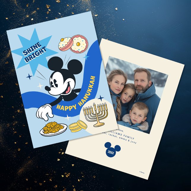 Mickey Mouse Happy Hanukkah - Family Photo Holiday Card (Creator Uploaded)