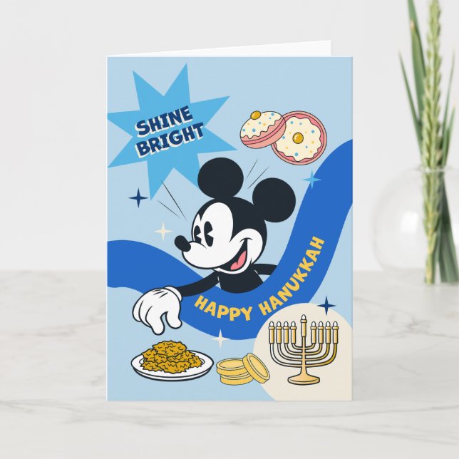 Mickey Mouse Happy Hanukkah  Holiday Card (Front)