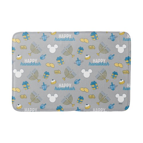 Mickey Mouse  Happy Hanukkah Pattern Bath Mat
