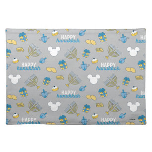 Mickey Mouse   Happy Hanukkah Pattern Cloth Placemat