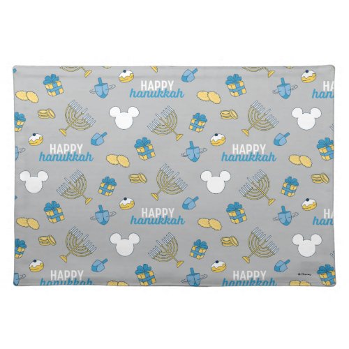 Mickey Mouse  Happy Hanukkah Pattern Cloth Placemat
