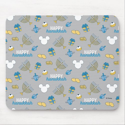 Mickey Mouse  Happy Hanukkah Pattern Mouse Pad