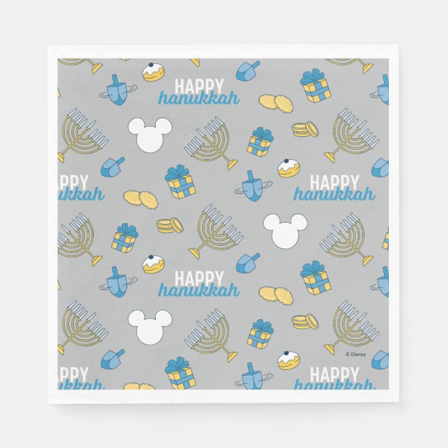 Mickey Mouse | Happy Hanukkah Pattern Napkins (Front)