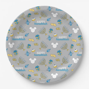 Mickey Mouse   Happy Hanukkah Pattern Paper Plates