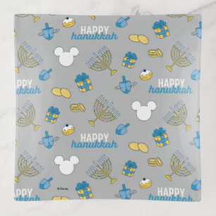 Mickey Mouse   Happy Hanukkah Pattern Trinket Tray