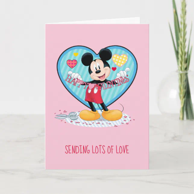 Mickey Mouse | Happy Valentines Day Cutout Holiday Card | Zazzle