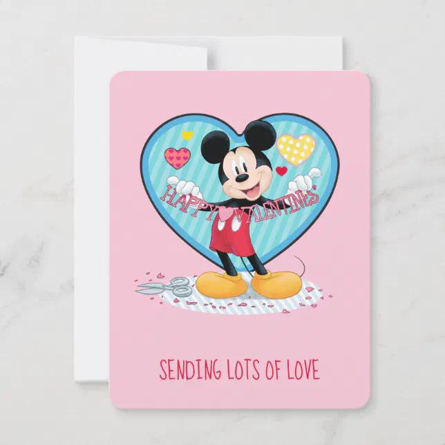 Mickey Mouse | Happy Valentines Day Cutout Holiday Card | Zazzle