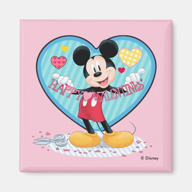 Mickey Mouse | Happy Valentines Day Cutout Magnet (Front)