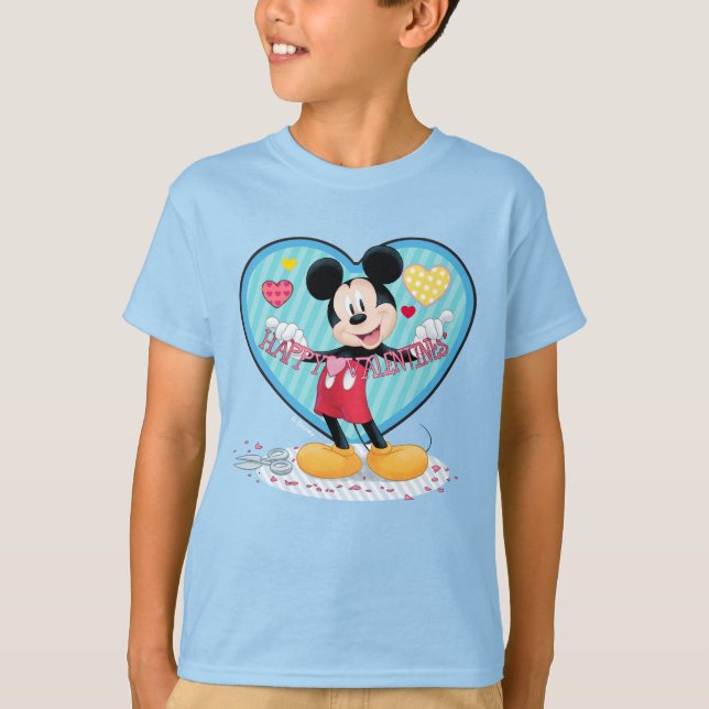 Mickey Mouse | Happy Valentines Day Cutout T-Shirt (Front)