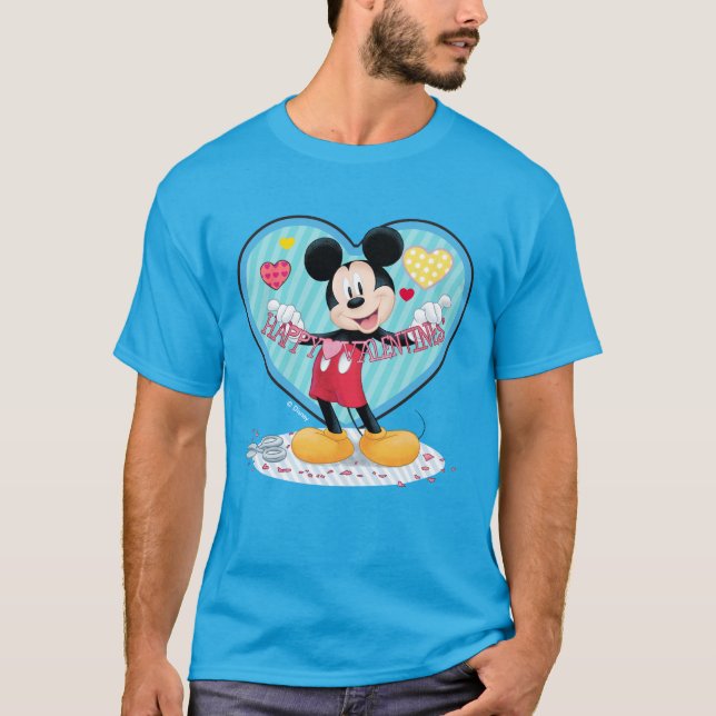 Mickey Mouse | Happy Valentines Day Cutout T-Shirt (Front)