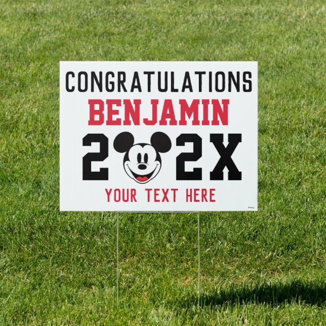 Mickey Mouse Head Graduation Sign (Insitu)